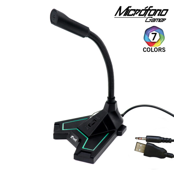 MICROFONO GAMER 7 CLORES LED FLEXI  MCJR003