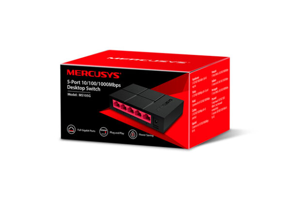 SWITCH DE ESCRITORIO 5 PUERTOS 10/100/1000 MBPS MS105G MERCUSYS